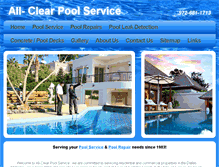 Tablet Screenshot of allclearpools.com